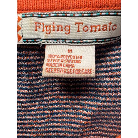 Flying Tomato Geometric Boho Knit Dress Blue Orange Size Medium - Picture 5 of 5